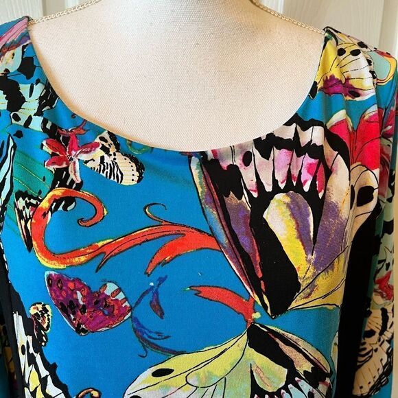 🎄Nicole by Nicole Miller Butterfly Pattern Knee Length Sheath Dress - Picture 2 of 10